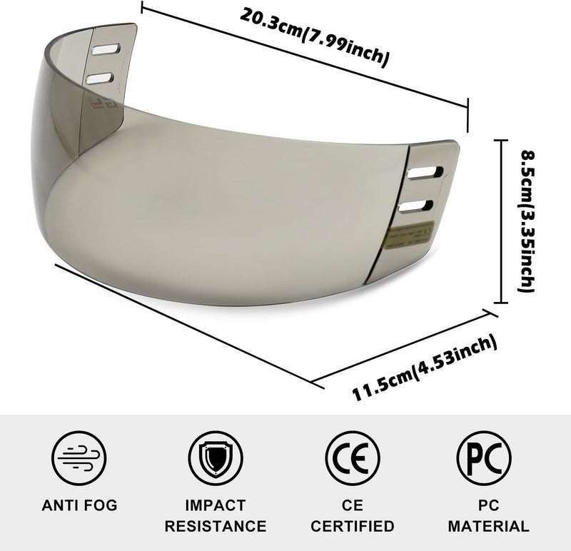 GY Hockey Visor Anti-Scratch/Anti-Fog Hockey Helmet Visor - Image 3